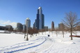 Chicago - Blick auf den one Museum Park vom Northerly Island Park
